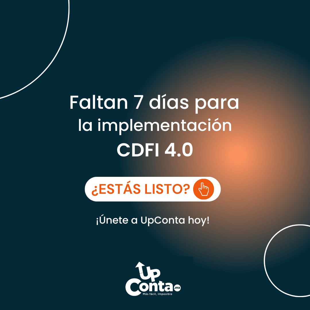Recuerda que a partir del 1 de abril el CFDI 4.0 será efectivo 📉 ¡Cámbiate a <a href="/upcontamx/">Upconta México</a> y actualiza tus facturas! 

#upcontamx #cfdi40 #facturacion