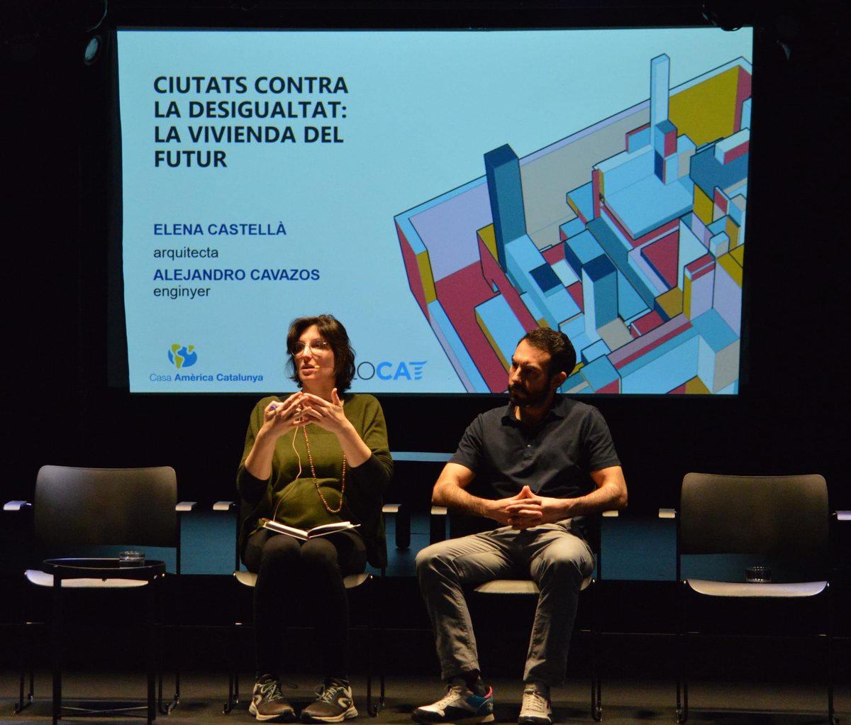 ConsulMexBCN's tweet photo. Asistimos al “Ciclo Ciudades Contra la Desigualdad: La Vivienda del Futuro”, organizado por @americatalunya y @Diplocat | Alejandro Cavazos, mexicano fundador @AdditiveSpaces y la arquitecta Elena Castellá hablaron sobre vivienda sostenible a estudiantes del @BarceloneLycee https://t.co/1rtaVd8EDG