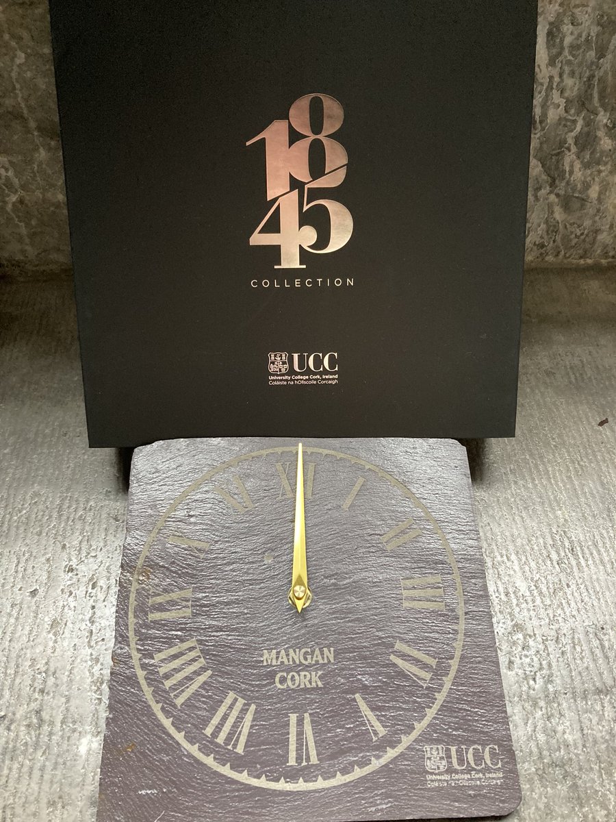 jpquinn78's tweet photo. Brand New ! replica clock tower clocks made from reclaimed slates from the roof of the Main Quadrangle .@ucc. Available from Monday from UCC visitor services at visitorservices@ucc.ie and at https://t.co/k8Vc6JPnQ0. A purchase supports not only UCC but 4 local cork businesses https://t.co/YLfAu8YgT4