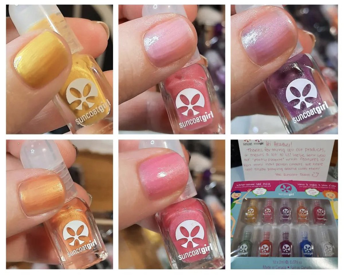 Suncoat_Inc's tweet photo. We love our swatchers, and everyone who agrees to review our products! Here are some swatches done on our IG from @/heatherlynn002 ! 😊💛 https://t.co/KlCu6fTJhE