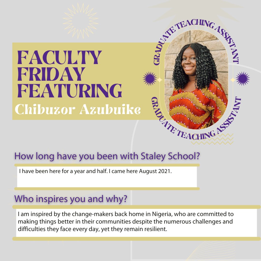 KStateSSL's tweet photo. It's faculty Friday! Meet Chibuzor Azubuike, one of our graduate teaching assistants here at #staleyschoolofleadership. https://t.co/XWrF27FQjr