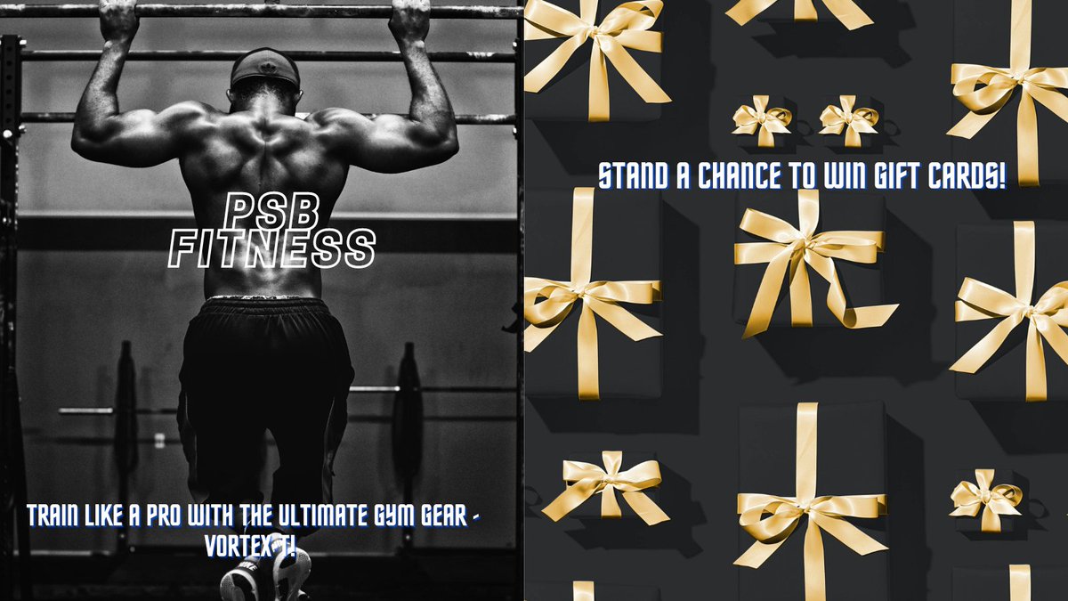 PSB4Digital's tweet photo. Train like a pro with the ultimate gym gear - Vortex-T! πββοΈπͺ
Stand a chance to win Gift Cards!π Get your hands on Vortex-T today and dominate your training! Visit our website: https://t.co/6vPdKNxvfx
#VortexT #PSBFitness https://t.co/phOc1KtZ1R