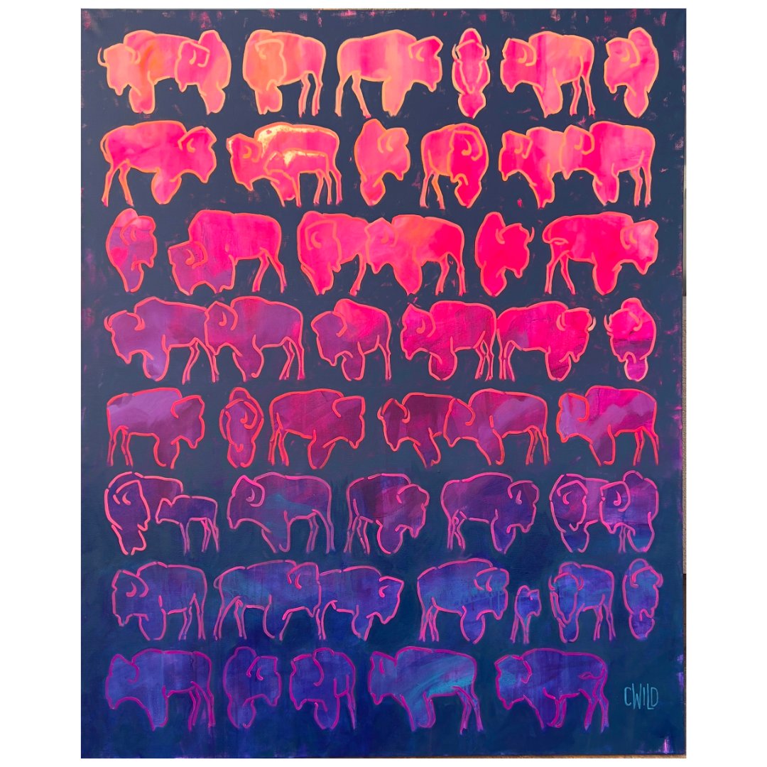 ArtCloud's tweet photo. We're still defrosting... these fun paintings are helping us exit winter hibernation. #ArtCloudCustomer Gallery Wild's Carrie Wild 🦬🌸🐃⁠
⁠
See their #ArtCloudMade website.

https://t.co/7eH5gJupjp https://t.co/61osxFJWMN