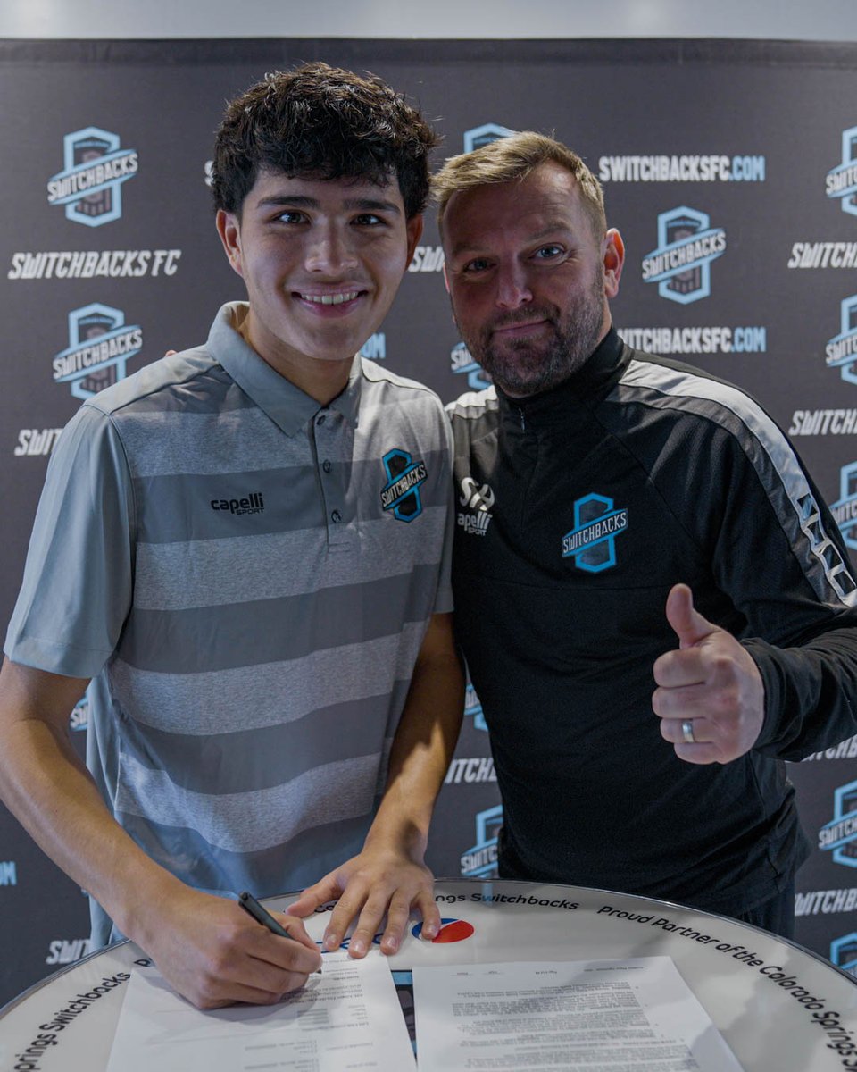 SwitchbacksFC's tweet photo. Congrats to Marco Rios and Rylan Smith of @RealColoSoccer  on being signed to USL Academy contracts! We can't wait to watch you develop as athletes this season with the black and blue! 👏

Read the full story here: https://t.co/0Y2Kpv2HM0

#mycitymyteam #SwitchbacksFC https://t.co/2qNhiwGodG