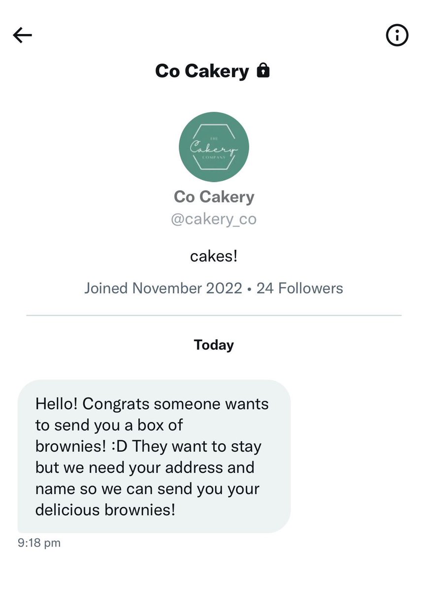 CoCakery's tweet photo. 🛑THIS IS NOT US 🛑

PLEASE PLASE do NOT provide your address from any other account claiming to be us. Our handles are as follows;

Twitter: CoCakery
Instagram: Thecakeryco

We have no other accounts and are disgusted to see others trying to deceive some of you. PLEASE be carefu https://t.co/FXJ2AuAEAE