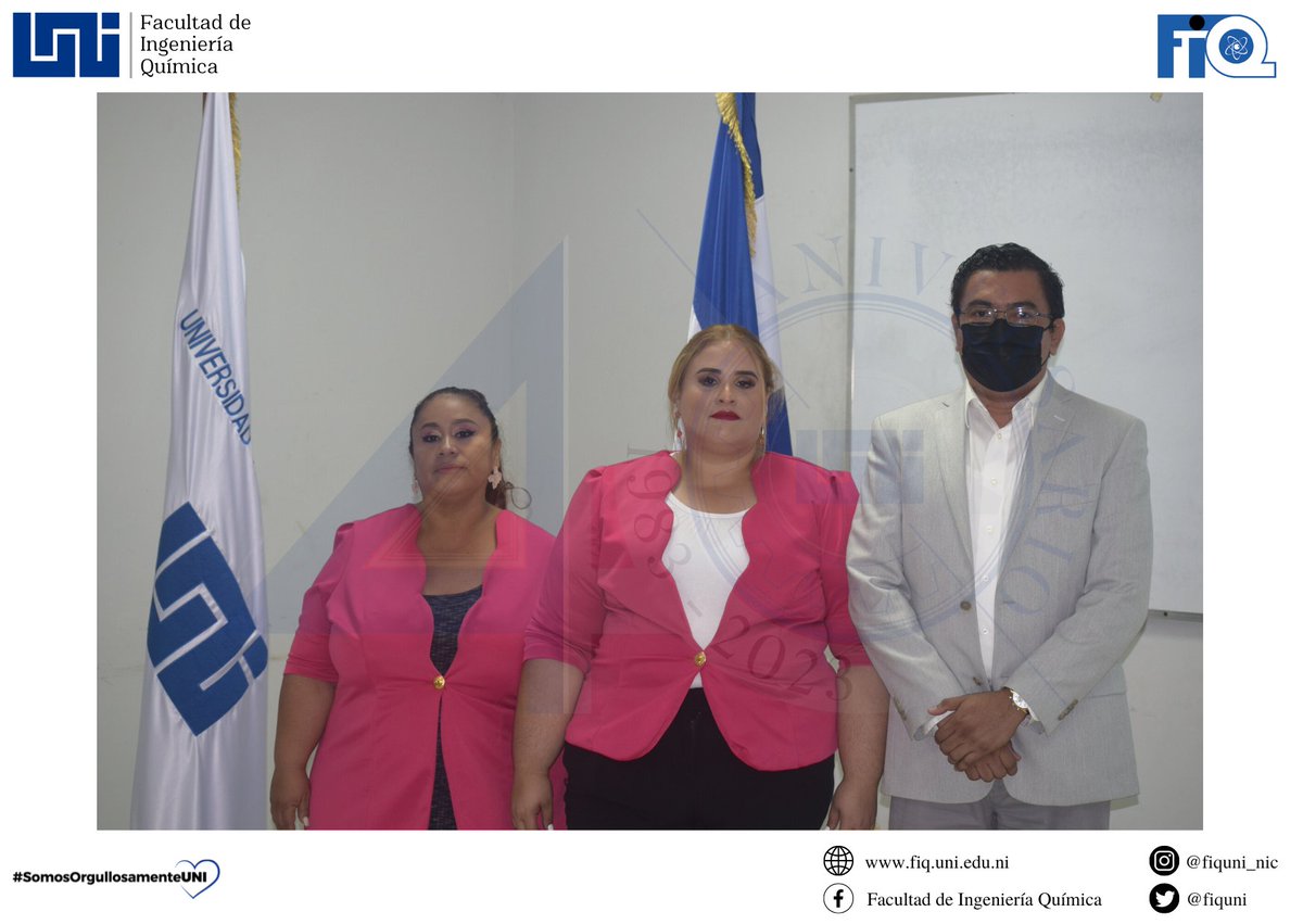 fiquni's tweet photo. Felicitamos a las nuevas IQ María Icaza y Lissette Mayorga por haber realizado la defensa de su tesis titulada: “Estudio técnico-económico para la instalación de una planta productora de harina a partir de camote (ipomoca batatas) para la industria nicaragüense de panificación” https://t.co/qXk5XLejBV