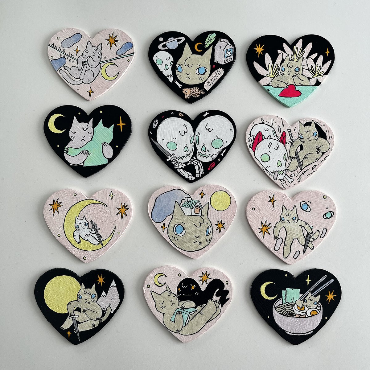 Here are the heart paintings I'm posting today.