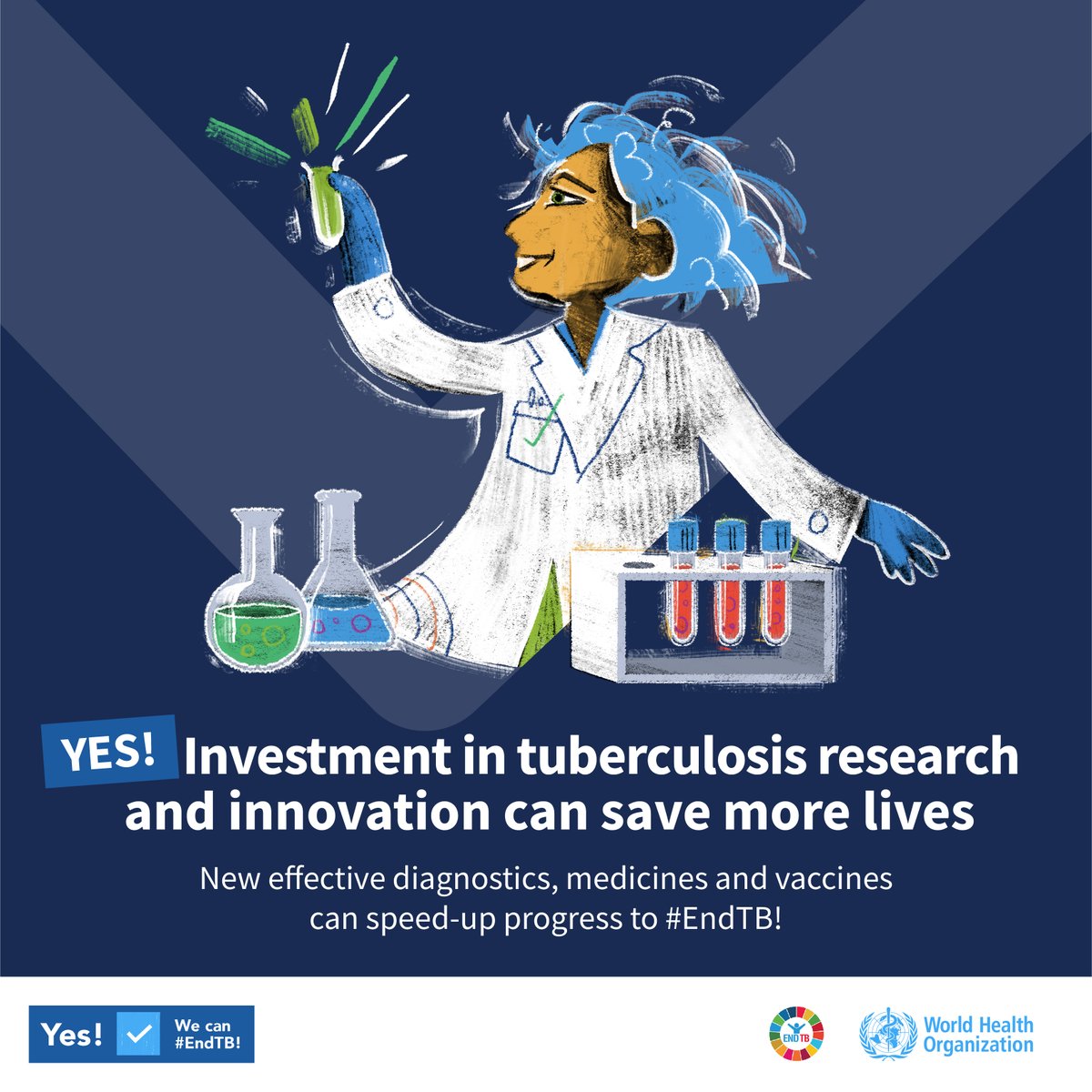 In 1947–48, the annual death rate from tuberculosis was 4–5 million people, with 40–50 million contracting the disease per year bit.ly/3ngXpWT. In 2021, 1.6 million people died from TB and 10.6 million fell ill. It's #WorldTBDay, reminding us that 'Yes! We can #EndTB!'