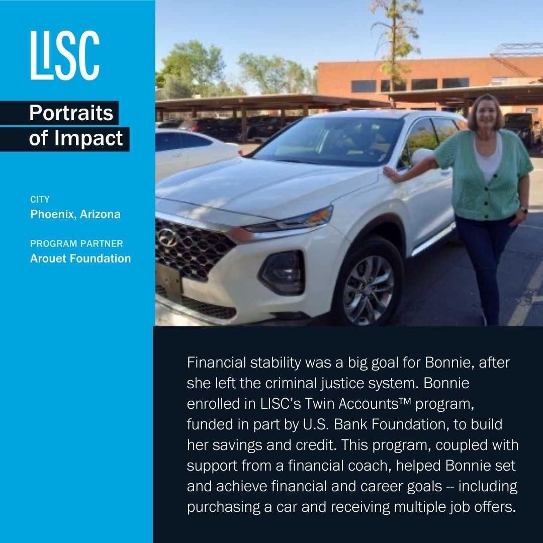 Local Initiatives Support Corporation (LISC) (@lisc_hq) on Twitter photo For returning citizens like Bonnie + Kerstien, Arouet financial coaches helped them get the #secondchance they dreamt of: both clients used LISC's Twin Accounts™ product to increase their credit scores and savings, enabling them to purchase their own cars! #financialopportunity For returning citizens like Bonnie + Kerstien, Arouet financial coaches helped them get the #secondchance they dreamt of: both clients used LISC's Twin Accounts™ product to increase their credit scores and savings, enabling them to purchase their own cars! #financialopportunity