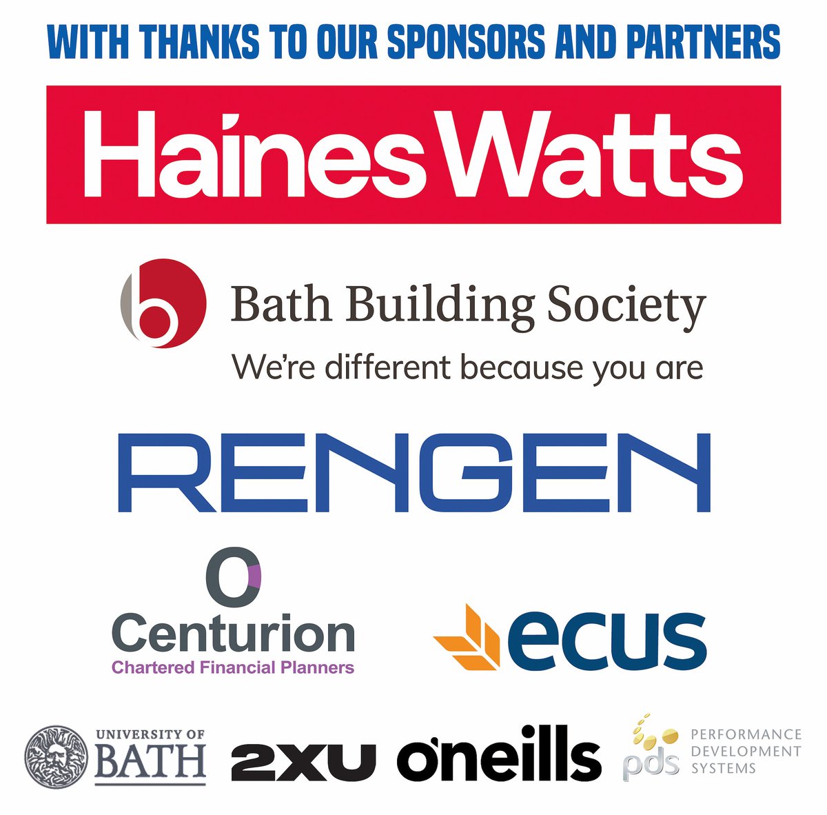 TeamBathNetball's tweet photo. Thank you to our official Team Bath Netball sponsors and partners👏

@HainesWattsSW 
@BathBuildingSoc 
@Rengenlandm 
@Centurioncfp 
@EcusEnvironment 
@UniofBath 
@2XU_UK 
@ONeills1918 
@PDScoach 

#BlueAndGold #NewChapter #NSL2023 #Netball https://t.co/jyEFcXZmbq