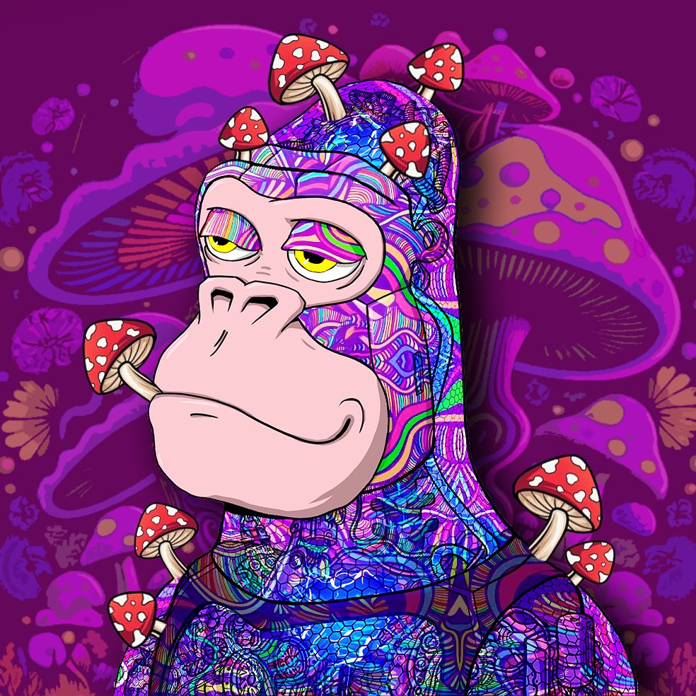 VisualzJohnny's tweet photo. @ChilledKongs @MagicKongs The chilled kong sat in the forest, a magical mushroom appeared beside him. The mushroom burst with a bright light, engulfing the kong in a transformative aura. Kong consumed the mushroom and emerged, vibrant and expressive, with a new magical energy. #MagicKongs #magickongs! https://t.co/QCyw0BGqIA