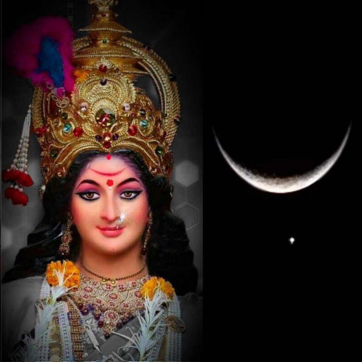VirPrince1's tweet photo. #नवरात्रि के तीसरे दिन माता #चंद्रघंटा की उपासना और आज का चंद्रमा का स्वरूप जय माता दी,🚩🚩🚩 https://t.co/wJtKAGYjBA