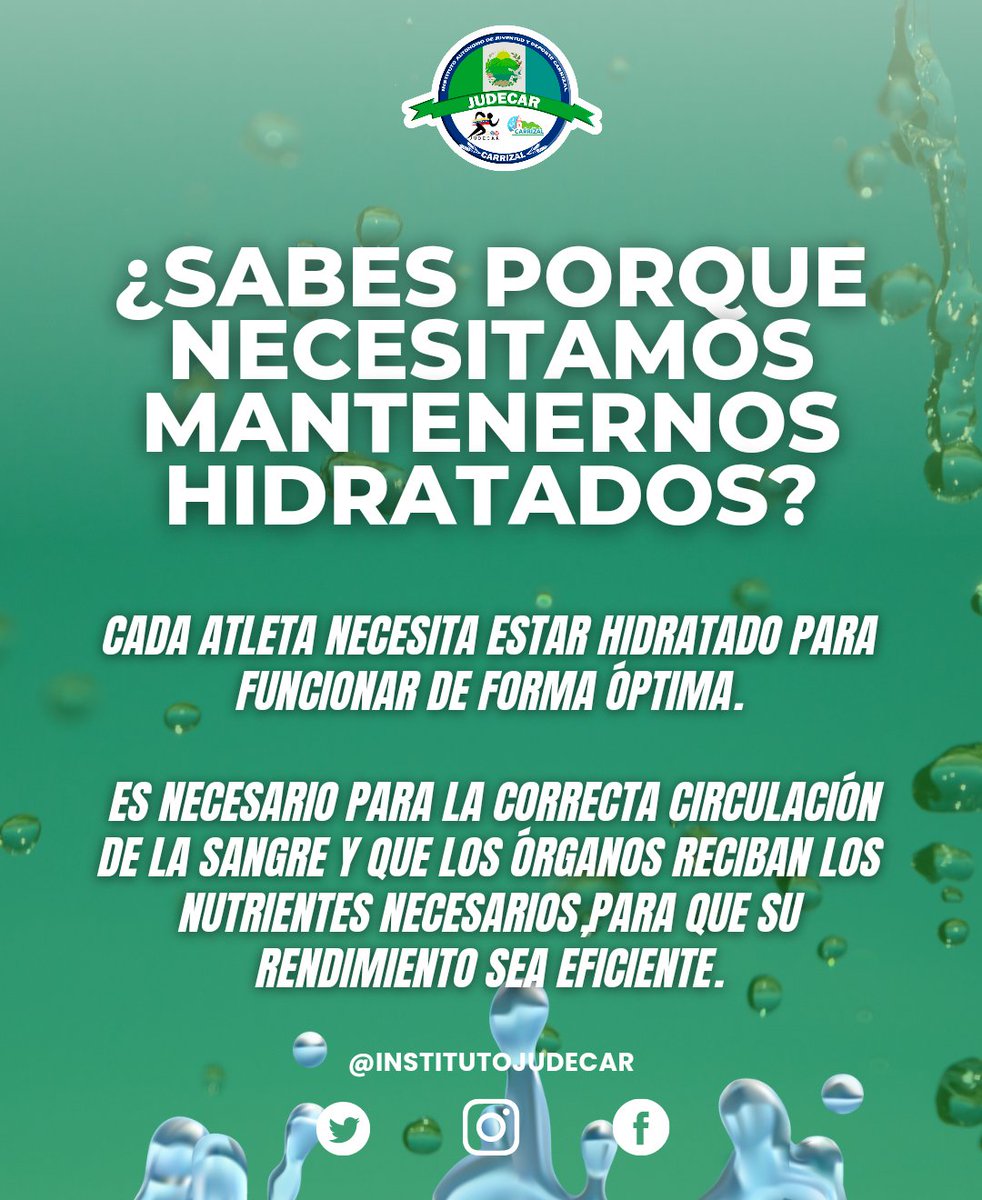 institutojudeca's tweet photo. ¡YA LLEGAN LAS OLAS DE CALOR!🥵

Mantenerse hidratado es importante porque el cuerpo necesita agua para funcionar correctamente.

Es esencial para regular la temperatura corporal, lubricar las articulaciones, mantener una buena digestión y distribuir los nutrientes en el cuerpo. https://t.co/5l4pmlPybc