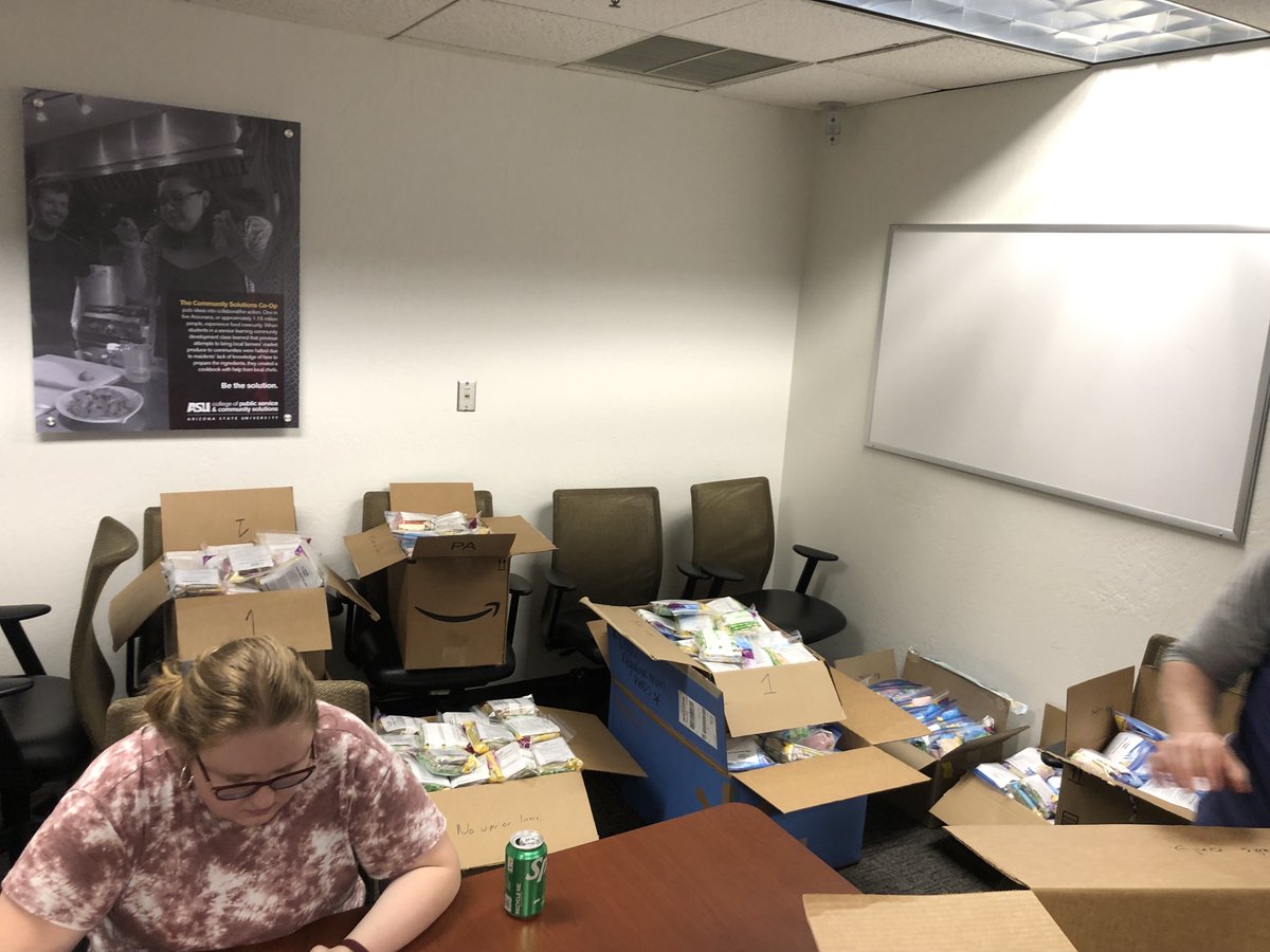 Proud to be <a href="/ASUCrimJustice/">ASU Criminal Justice</a> yesterday as staff, faculty, and grad students came together to pack over 1000 packs of period products for local organizations, correctional facilities &amp; schools. 

Thank you <a href="/tapp_kathryn/">Kathryn Tapp</a> for bringing your annual Bleed with Dignity Drive  to AZ