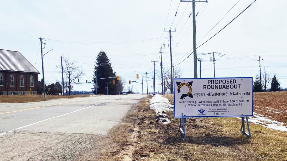 Join us at a meeting to discuss a possible roundabout at the intersection of Waterloo Street/Snyder’s Road &amp; Nafziger Road in <a href="/WilmotTownship/">Wilmot Township</a>. 

📅 April 5, 7 pm, Wilmot Recreation Complex

Learn more about this proposed project ➡️ engagewr.ca/snyder-s-road-…