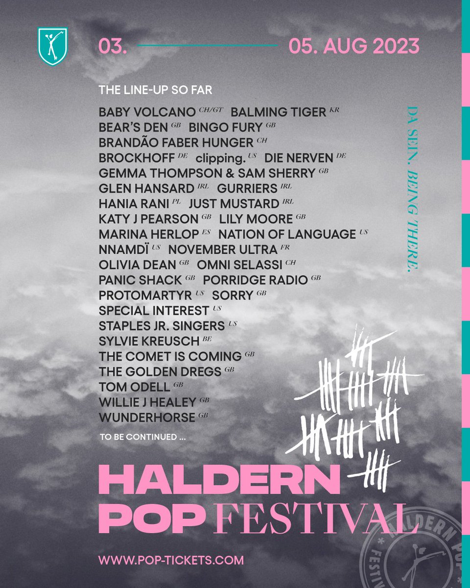 New Confirmations:
Baby Volcano (CH/GT)
Balming Tiger (KR)
Bear’s Den (GB)
Bingo Fury (GB)
Brandao Faber Hunger (CH)
Gurriers (IRL)
Just Mustard (IRL)
Marina Herlop (ES)
Nation Of Language (US)
Protomartyr (US)