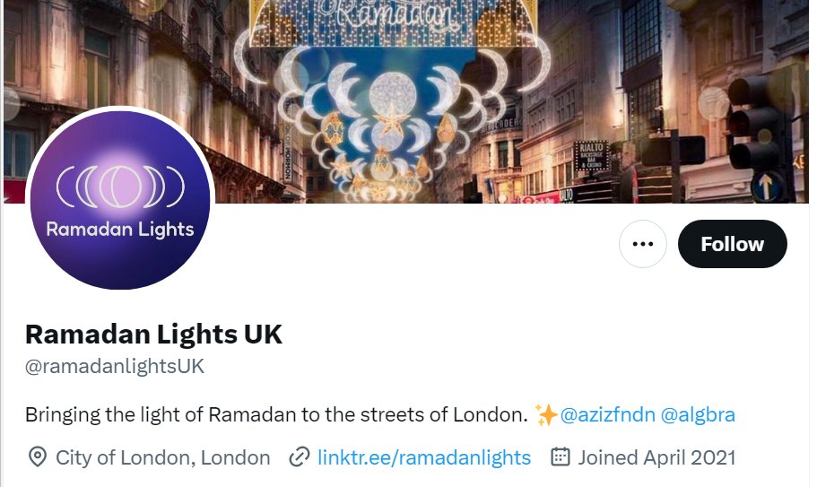 @ramadanlightsUK is the outfit polluting London with a grotesque display of brinksmanship🙄

'Bringing the light of Ramadan to the streets of London'

No! - ' Bringing the darkness of misogyny, homophobia & the mumbo-jumbo of Ramadan to the streets of London' during fukn Lent!😡