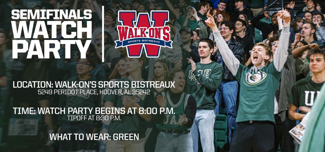 UAB Athletics (@UAB_Athletics) on Twitter photo 2023-03-24 18:01:31 You're invited! Walk-On's is hosting a @UAB_MBB watch party on Tuesday at 8 p.m. Enjoy great food & drinks and watch the NIT Semifinal with fellow Blazer fans! The first 100 fans will receive a FREE t-shirt! Learn more & RSVP using the link below โฌ๏ธ ๐: bit.ly/40ecSFI You're invited! Walk-On's is hosting a @UAB_MBB watch party on Tuesday at 8 p.m. Enjoy great food & drinks and watch the NIT Semifinal with fellow Blazer fans! The first 100 fans will receive a FREE t-shirt! Learn more & RSVP using the link below โฌ๏ธ ๐: bit.ly/40ecSFI