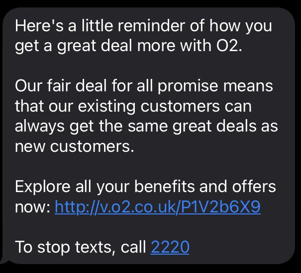 slugdaddy's tweet image. .@O2 Thanks for this handy reminder that your ripping us all off by an extra 17.4% next month. Loyalty gets you nowhere these days 🙄 #o2ripoff #inflationbusting #ToryCostOfGreedCrisis