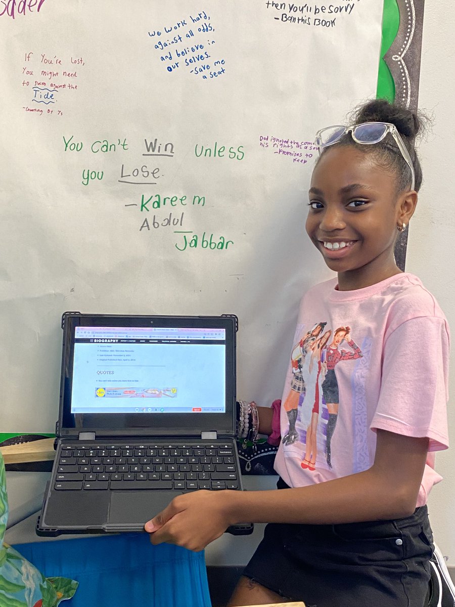 Another great quote for the reading graffiti wall was found today while researching athletes.  ⁦<a href="/pgesflyers/">Pleasant Grove Elem</a>⁩ ⁦<a href="/PGES_PTA/">Pleasant Grove PTA</a>⁩ ⁦<a href="/PGES5th/">PGES 5th Grade</a>⁩