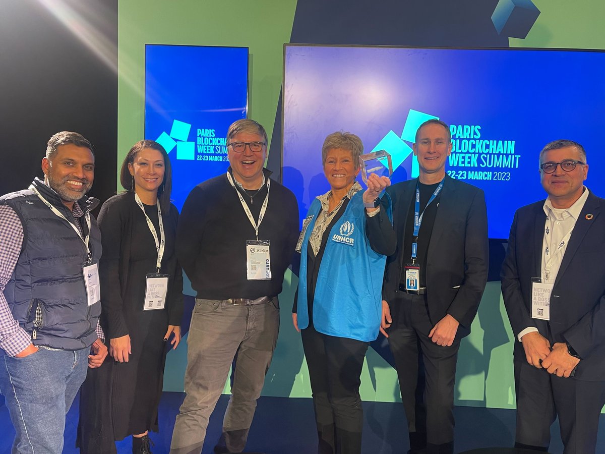 MoneyGram's tweet photo. Congrats to @Refugees for being named winner of @ParisBlockWeek’s “Best Impact Blockchain Project” award!

Through a blockchain-powered aid disbursement system in partnership with MoneyGram, @Circle and @StellarOrg, UNHCR is successfully getting aid to Ukrainians who need it. https://t.co/rMWRfP08wn