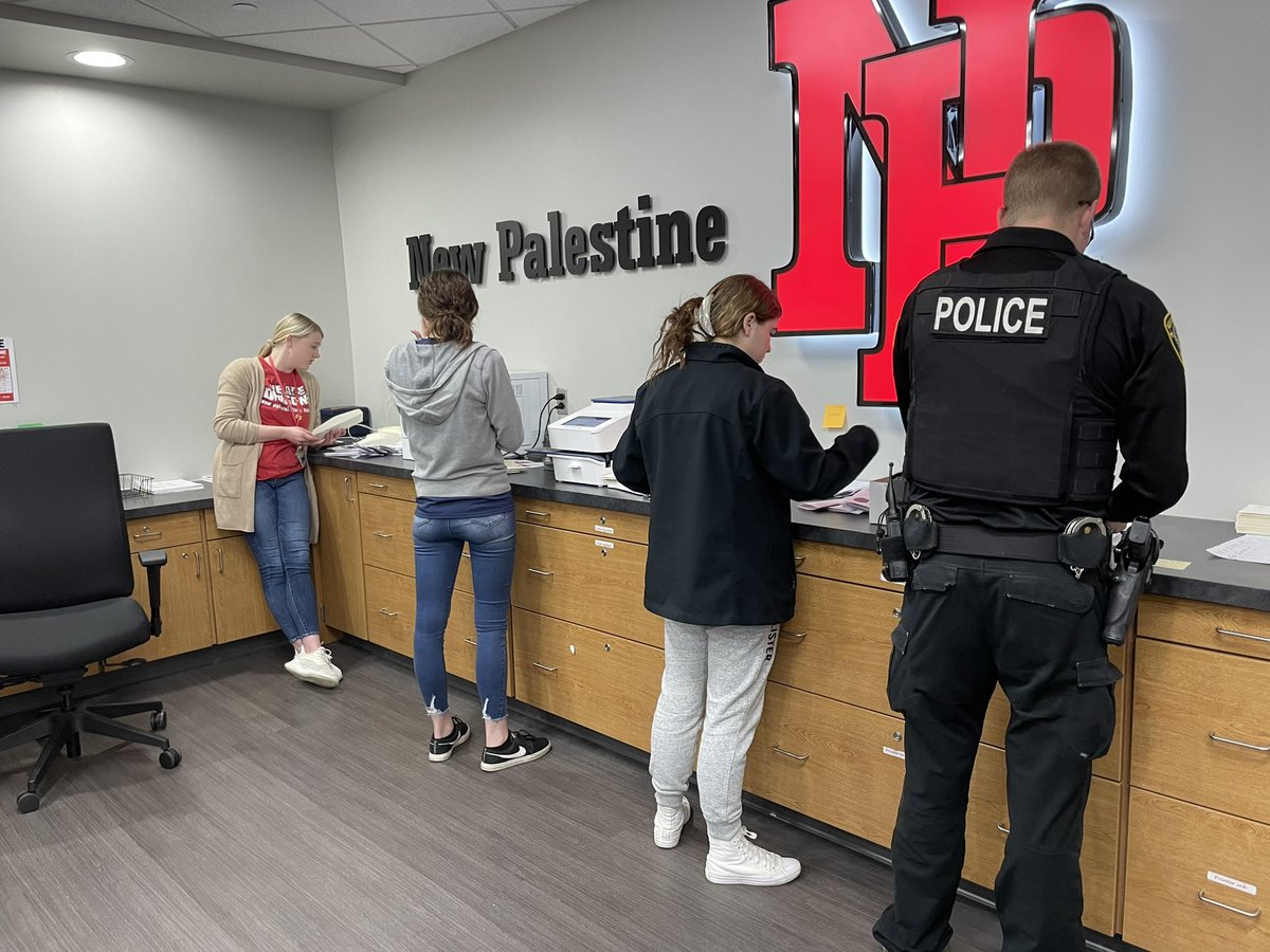 This is the definition of teamwork.  All hands on deck to get the Graduation letters out ahead of time.  My co-workers are the best!       #newpalproud