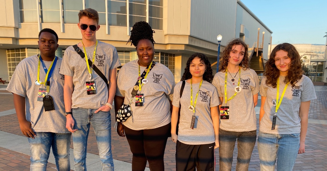DCISchool's tweet image. Over the weekend, Advanced Video Production students attended the Student Television Network convention in Long Beach, California. They participated in timed video production competitions and workshops led by professional filmmakers and broadcasters. #ibforall #videoproduction