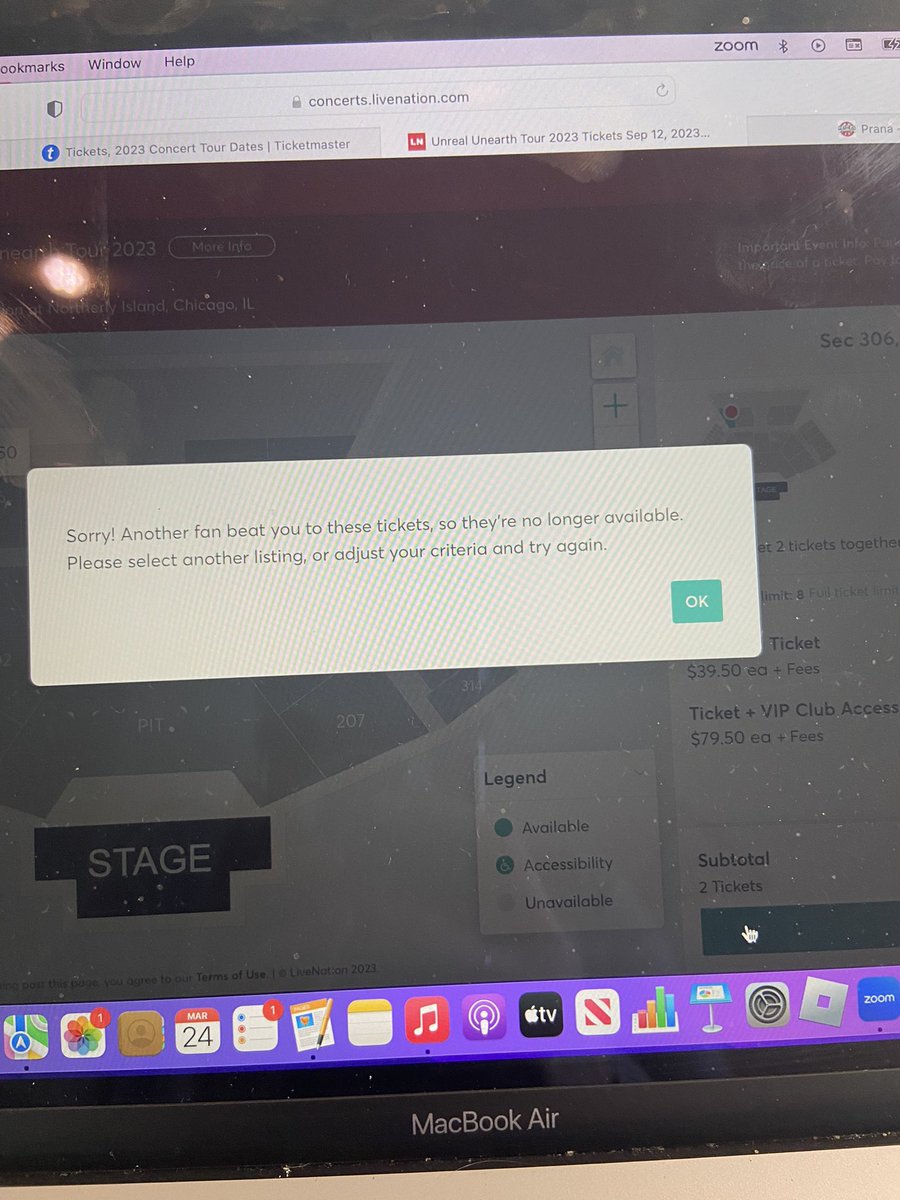 Spent the last hour trying and failing to get tickets to see Hozier in Chicago. I’ve seen the message “sorry another fan beat you to these tickets” about 100 times.  Fans, <a href="/Ticketmaster/">Ticketmaster</a> ??? 

Not what I’d call those reselling at giant mark-up on other sites. #hozier