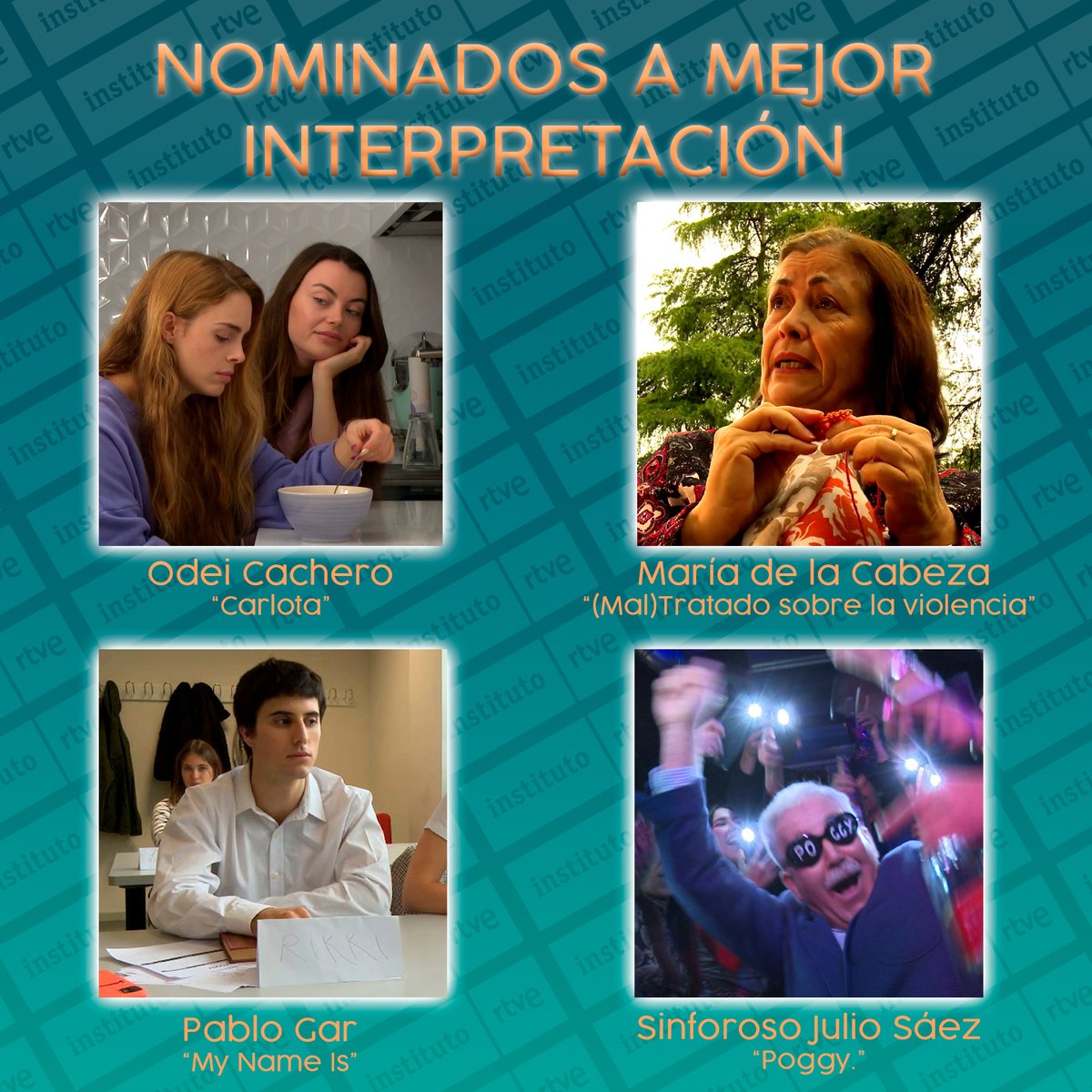RTVEin's tweet photo. Nominados a mejor interpretación #PremiosIRTVE23 https://t.co/khJmaLYW7p