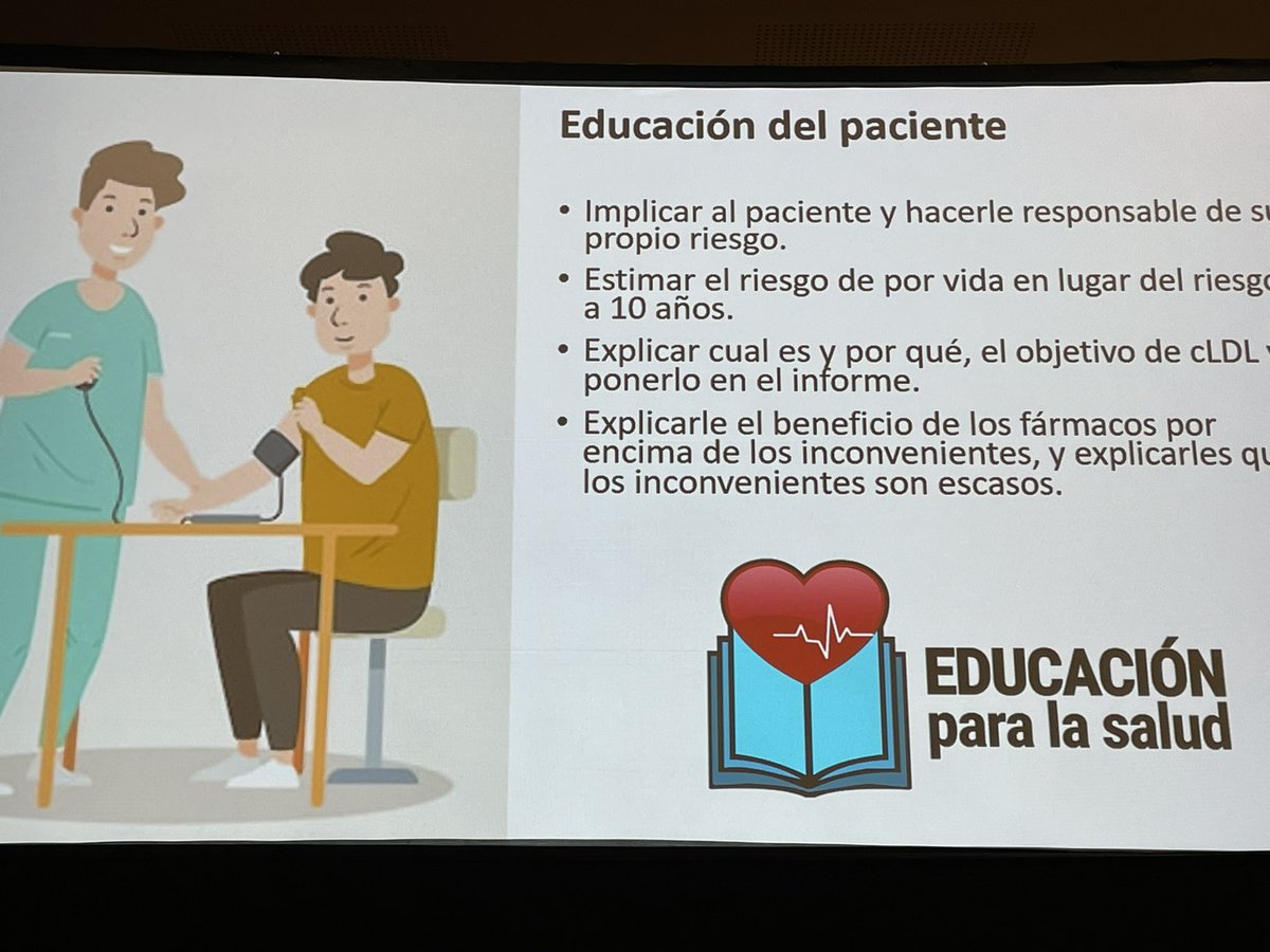 gt_hta's tweet photo. Imprescindible para conseguir los objetivos y asegurar la adherencia terapéutica

🔵Implicar al paciente
🔵Estimar el riesgo de por vida y no a 10 años
🔵Explicar cuál es y por qué el objetivo de LDL y escribirlo en el informe 
🔵Explicar el beneficio de los fármacos https://t.co/VatotC5fTo
