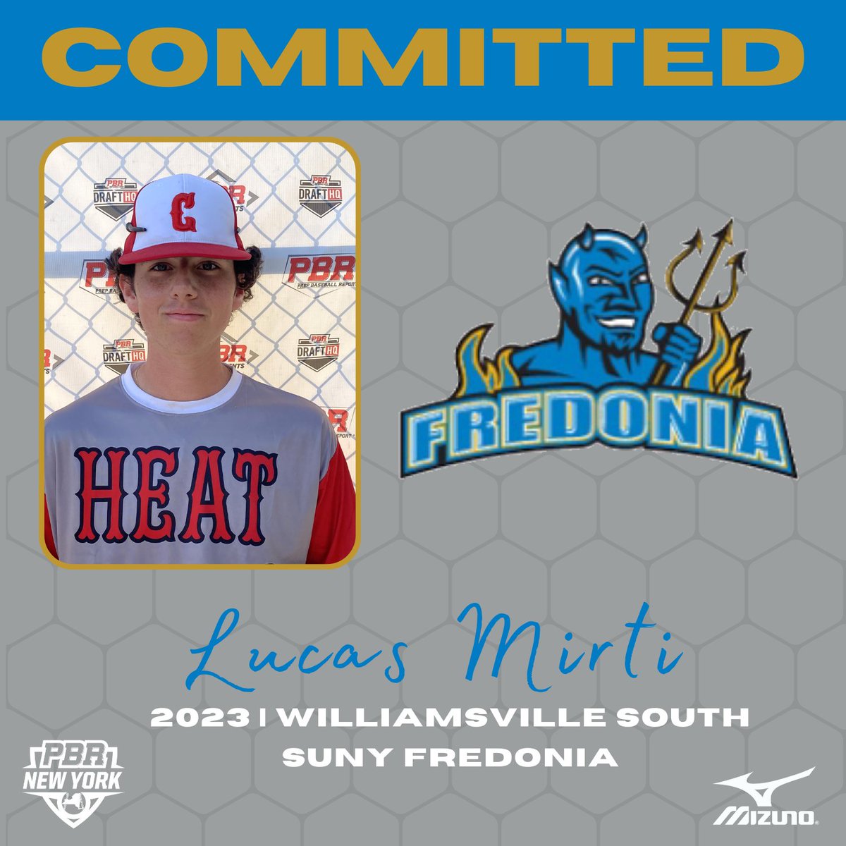 PrepBaseballNY's tweet photo. 🚨Commitment Watch🚨

2023 3B|1B Lucas Mirti (Williamsville South) has committed to SUNY Fredonia #congrats 

@LucasMirti | @FredSt_Baseball | #pbrfamily https://t.co/nWYciO5vwH