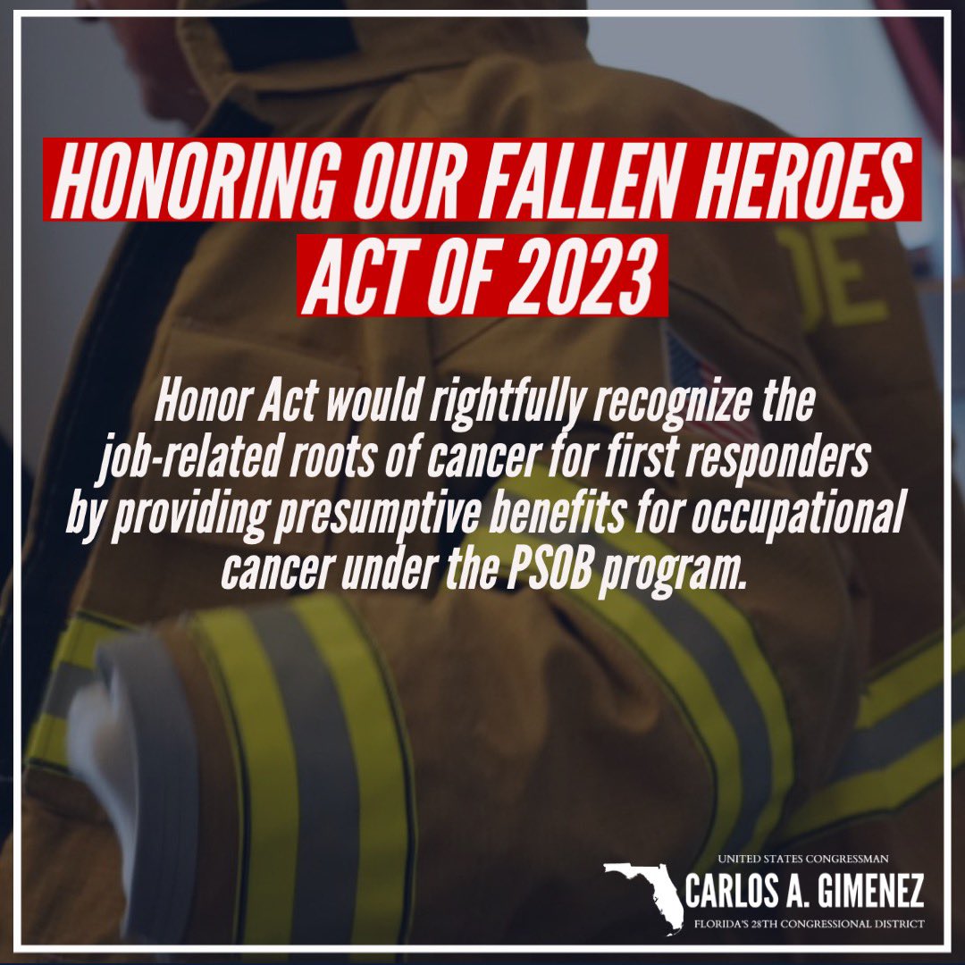 RepCarlos's tweet photo. 🚨As the only career firefighter serving in Congress, it’s an honor &amp; a duty to introduce the bipartisan Honoring Our Fallen Heroes Act. 

Our first responders go above and beyond the line of duty to protect our communities and deserve to have access to life-saving care. 🚒 https://t.co/BzCTvs4A5q