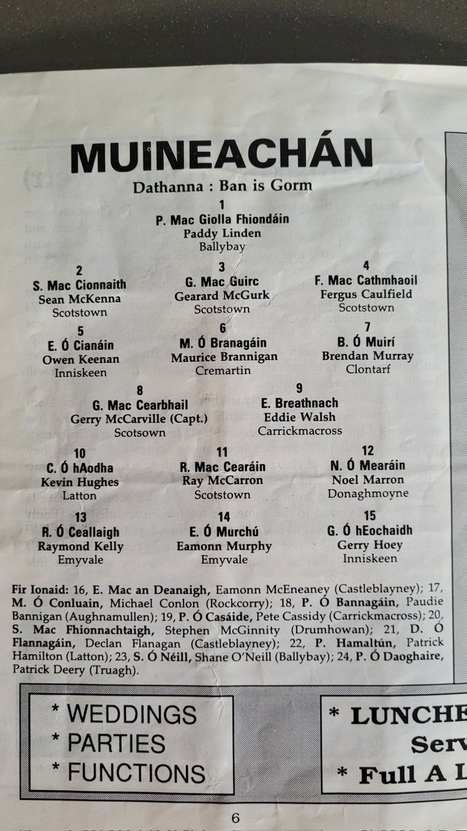 For the weekend thats in it - a @MayoGAA v Monaghan league match (rionn2) from 1989 @MonaghanGAAFans @mayogaabanter