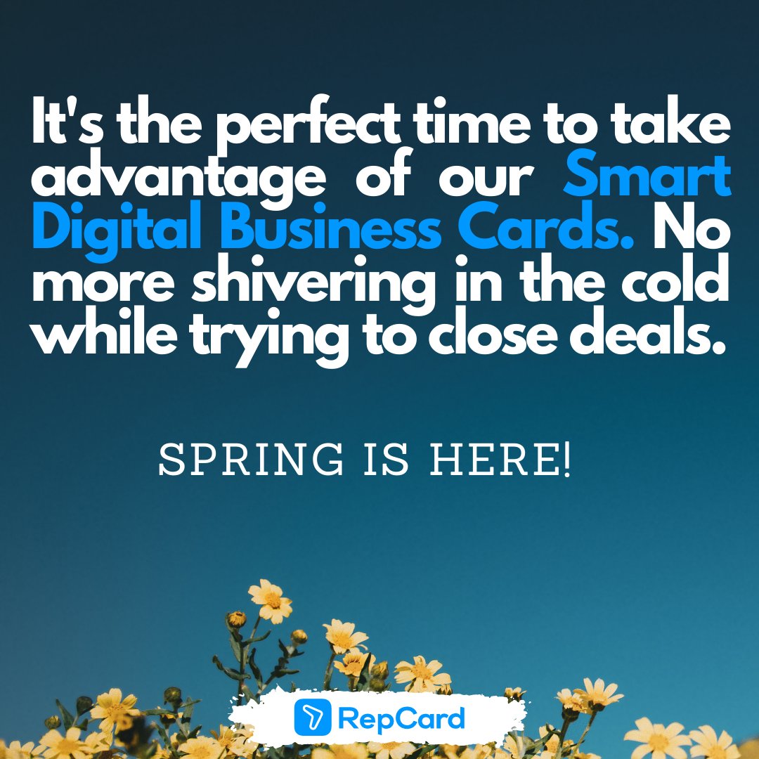 repcardapp's tweet photo. Winter is officially over! Lets get it! #sales #smartdigitalbusinesscard https://t.co/Y89VplfPHM
