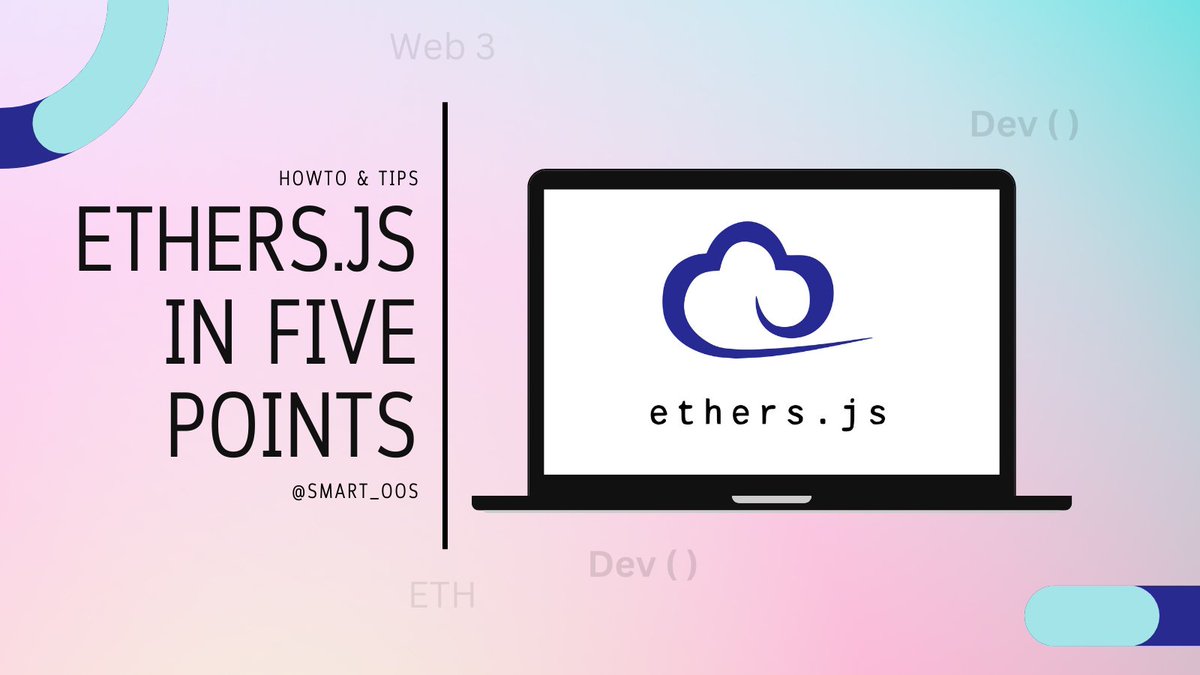 smart_OOS's tweet image. Today, let's take a look at a JavaScript library together as I share these five points about #EtherJS
#Tips #5point #development #dApps #web3 #dev #ETH #blockchain #today
Below are the 5 points on EtherJS: