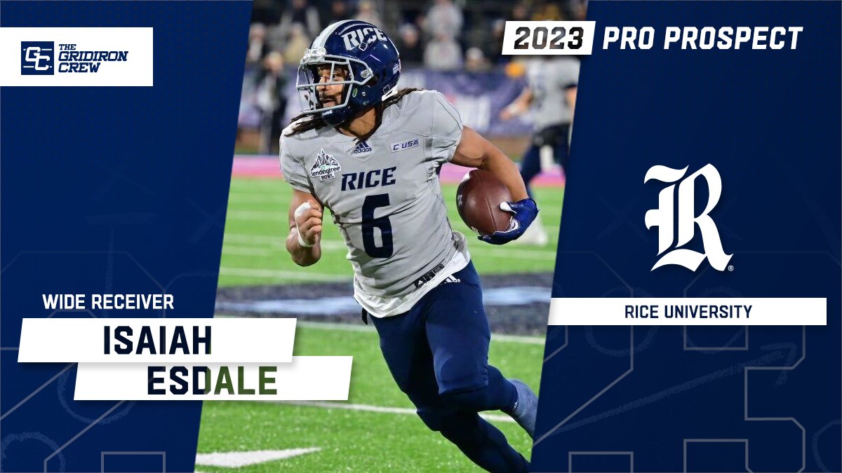 ⚠️ Attention Pro Scouts, Coaches, and GMs ⚠️

You need to look at 2023 Pro Prospect, Isaiah Esdale <a href="/Zekeyyyyyy/">Isaiah Esdale</a>, a WR/ATH from <a href="/RiceFootball/">Rice Football</a>

#2023ProProspect #DraftTwitter #NFLDraft #CFL #XFL #USFL #ProFootball 🏈

👀 See our Interview: thegridironcrew.com/isaiah-esdale-…