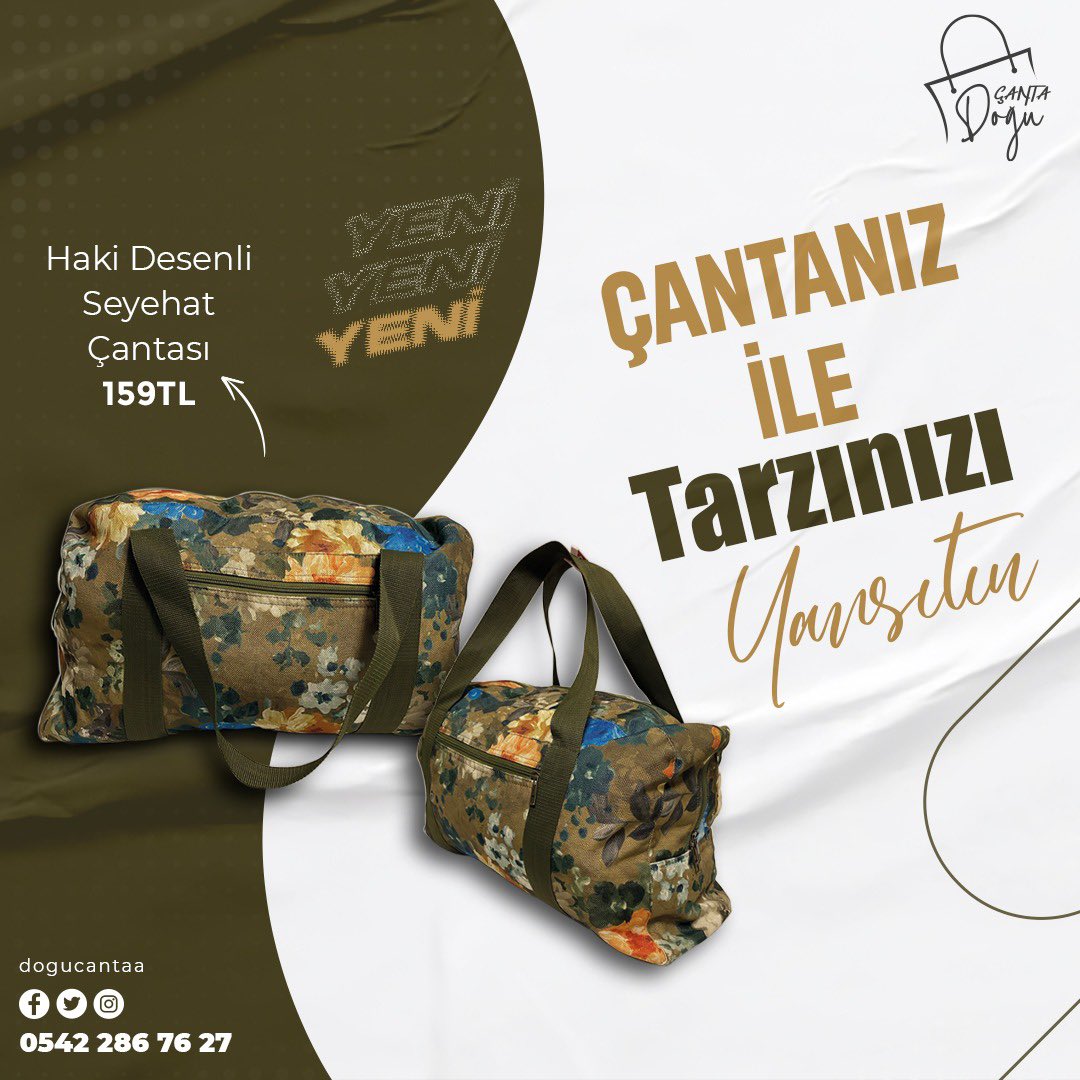 dogucantaa's tweet photo. Haki Desenli Seyehat Çantası.

Bilgi &amp; Sipariş İçin 👇👇👇
📱WhatsApp: 0542 286 76 27
.
.
.
#çanta #çantamodelleri  #sırtçantası #cüzdan #cüzdançeşitleri #valiz #unisex #elemeği #canta #seyehatcantasi https://t.co/1ONHsFKD4y