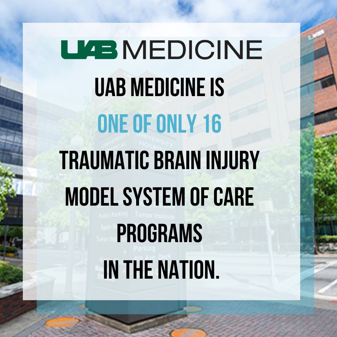 UAB Medicine is one of only 16 Traumatic Brain Injury (TBI) Model System of Care Programs in the nation. These programs are certified in providing excellent care to patients with TBI at every stage. To learn more, visit fal.cn/3wRkp #UABSpainRehab @UABrehab @UABTBIMS