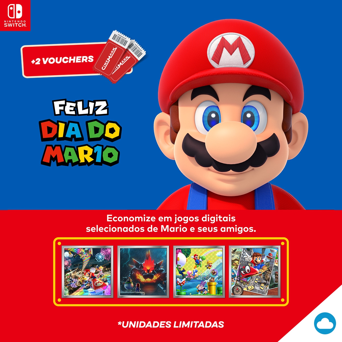 Nuuvem.com on X: Promo do Dia do Mario + ingressos para o FILME DO MARIO!  😍 Na compra de qualquer um dos 5 jogos da promo, você vai levar 1 PAR DE