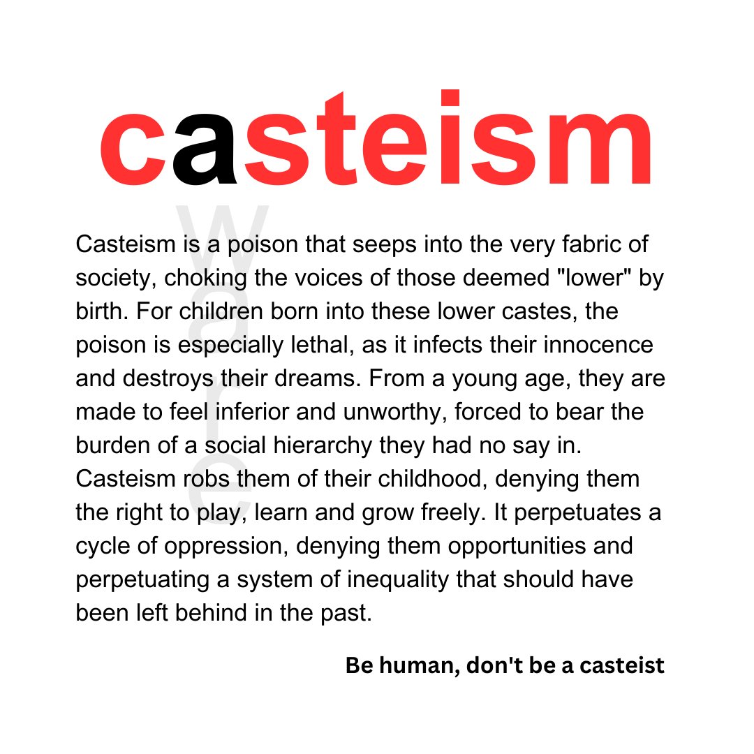 diss_cremation's tweet photo. Be human, don't be a casteist!

Wake up the casteist mind, and share it with them!

Read our full blog! Link in bio!

#casteism #casteisminindia #awareness #racism #behuman #dalitlivesmatter https://t.co/BYC70O1Z9t