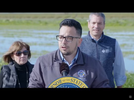 Today @YoloCountyCA Supervisor <a href="/Angel_Barajas23/">Angel Barajas</a> joined <a href="/CAgovernor/">Governor Gavin Newsom</a> for an announcement on the state’s drought status and response. Yolo County is leading with purpose on groundwater recharge, a key tool in CA’s drought resiliency. #caleg