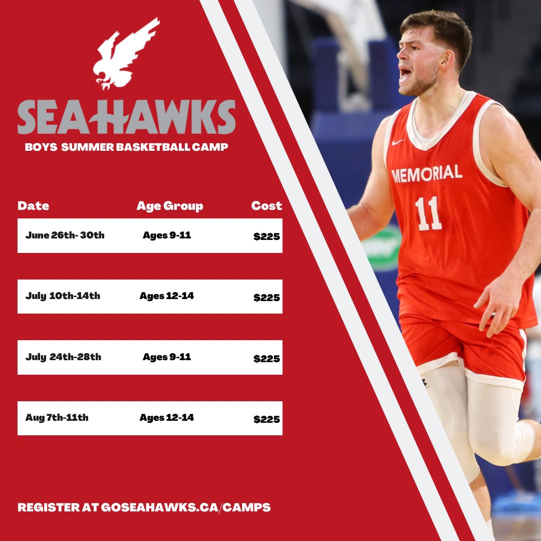 MUNathletics's tweet image. SAVE THE DATES 🗓️

Mark your calendars for our 2023 Summer camps! We are pleased to offer a selection of basketball, volleyball and soccer camps for various ages. Stay tuned for more information on registration to come in early April! 

#WeFlyTogether🦅 #FutureHawks