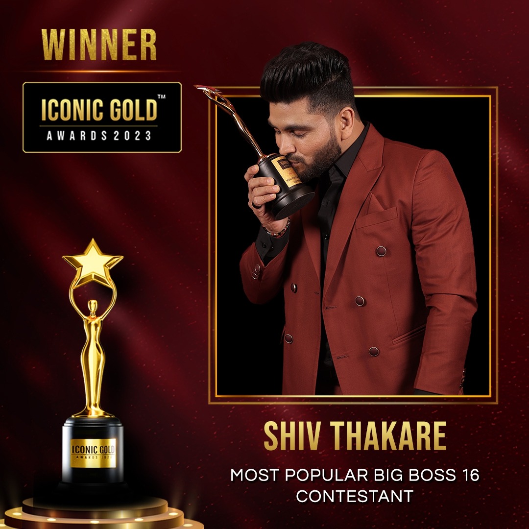 IconicGoldAward's tweet photo. We feel extremely happy to announce that @ShivThakare9  has won Most Popular Contestant of the year - #BiggBoss16

Our Heartiest Congratulations to you. It's an honor to felicitate you with this prestigious award at the #IconicGoldAwards2023
#iconicgoldawards2023shivthakare #ShivThakre