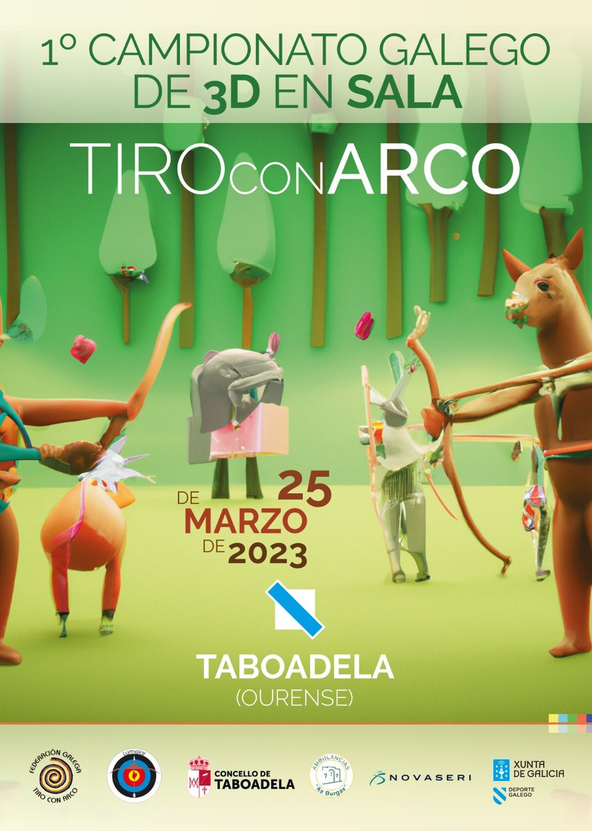 Buenas tardes!!!! Todo preparado en Taboadela (Ourense) para el I Campeonato Gallego de 3D en Sala. Gran trabajo del Club Lumelar