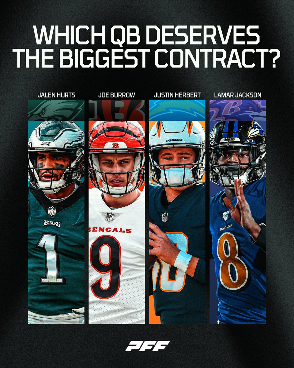 PFF's tweet photo. Which of these QBs deserves the biggest contract? https://t.co/aGIOnemkbJ