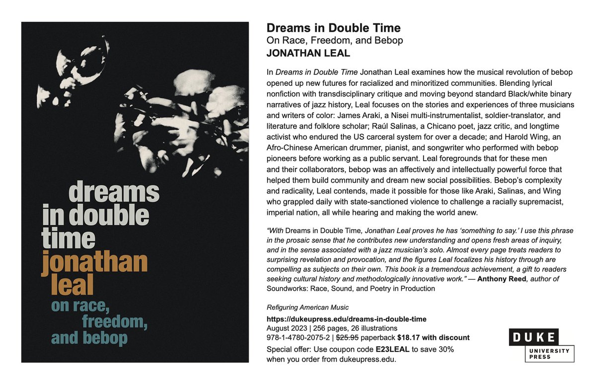 'dreams in double time' is now available for pre-order with a discount(!) directly from the @dukeuniversitypress site!