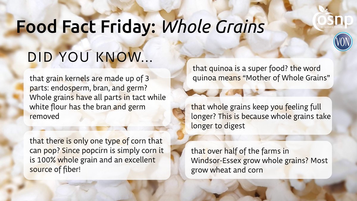 Happy #FoodFactFriday - here are some fun facts about Whole Grains! 🍞🌾 Did you know these? We'll... now you do!