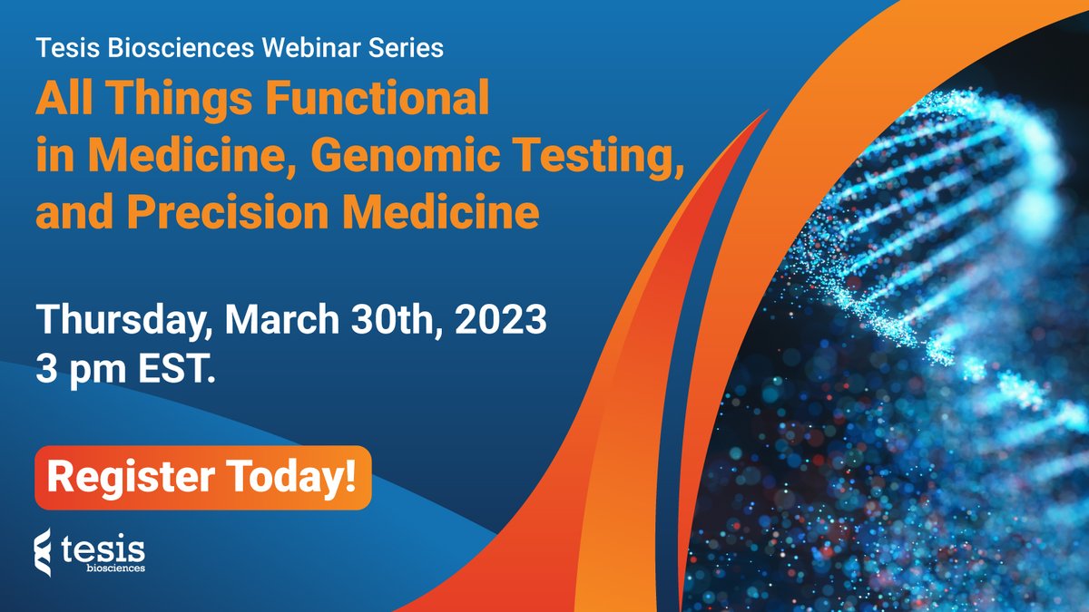 TesisBioscience's tweet photo. At the forefront of healthcare innovation, laboratory professionals play a critical role in the future of medicine. I’d like to invite you to join our webinar to explore where personalized medicine is headed and how it will impact your work. Register https://t.co/KqY2hoFbwz https://t.co/Pu5EzramFc