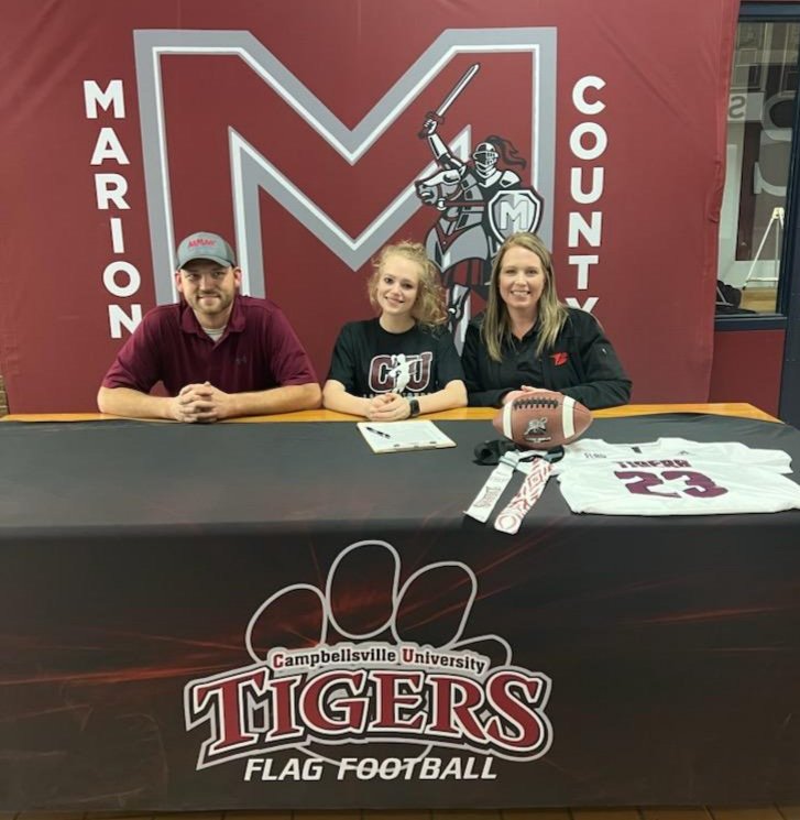 CVilleFlagFB's tweet photo. Welcome Emily Gardner to the CU Lady Tiger Flag Football Family! Emily is an outstanding student athlete from Marion Co. KY ready to showcase her talents in the classroom and on the field for CU next year. #FirstinKY #TigerUP https://t.co/6ssM3BkOsd