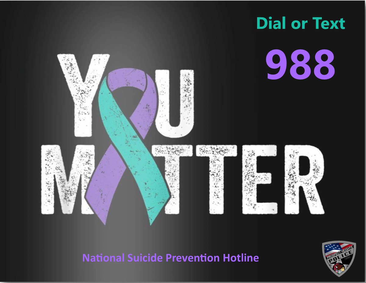 Prospecthtspd's tweet photo. Call or text 📱the 988 Suicide and Crisis Lifeline at 988 to connect with a crisis counselor for 24/7 support. 

#suicidprevention2023 #youarenotalone #support https://t.co/nV9cuh5GI6